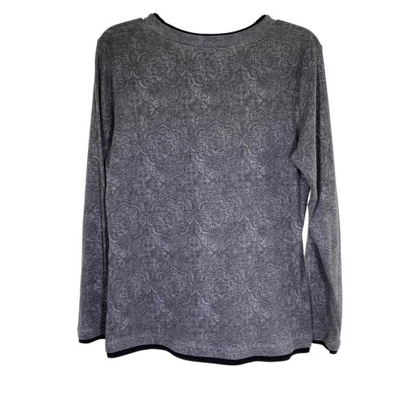 MADE FOR LIFE Women's size L Gray Graphic Long Sleeve Tee - Picture 4 of 6